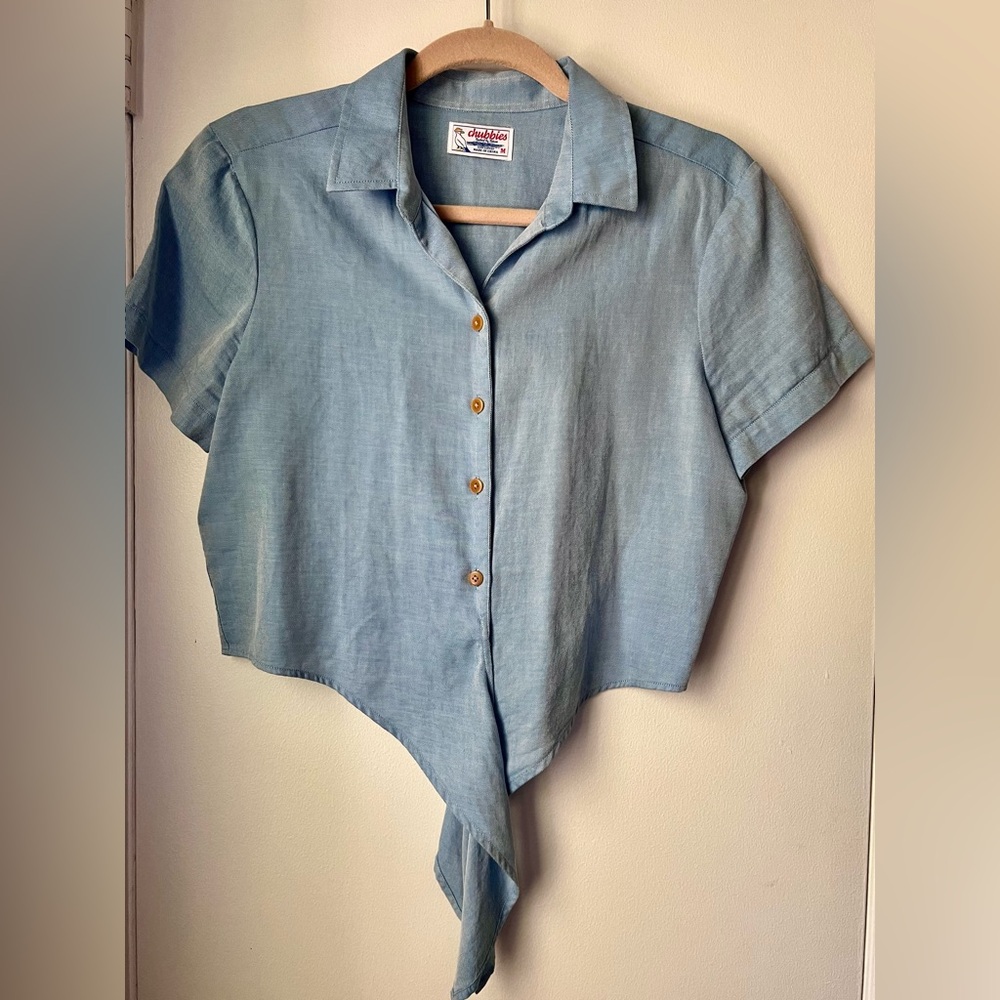 Never Worn Cropped Front Tie Top, Size M - Picture 2 of 4